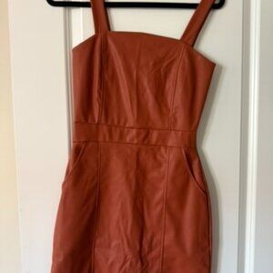 Fashion Nova You're the One Faux Leather Mini Dress,  Size S